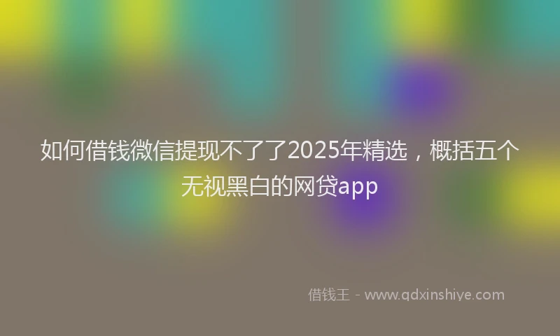 如何借钱微信提现不了了2025年精选，概括五个无视黑白的网贷app