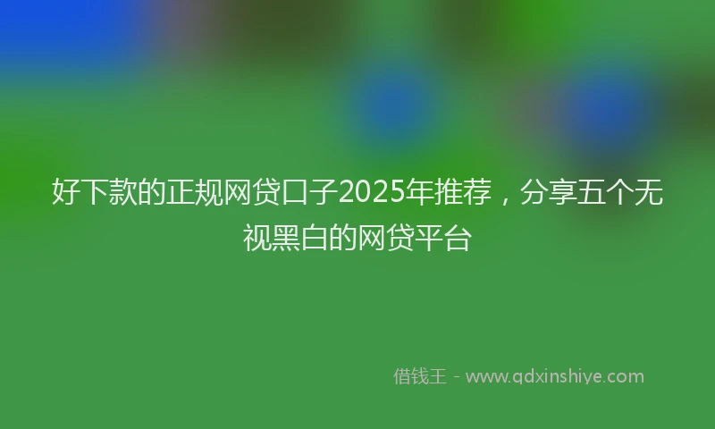 好下款的正规网贷口子2025年推荐，分享五个无视黑白的网贷平台