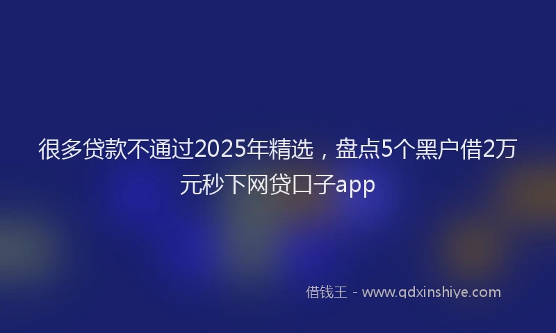 很多贷款不通过2025年精选，盘点5个黑户借2万元秒下网贷口子app