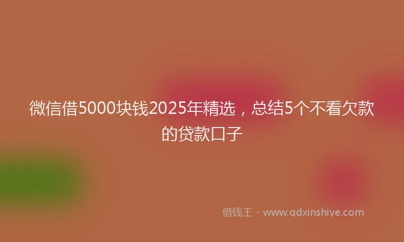 微信借5000块钱2025年精选，总结5个不看欠款的贷款口子