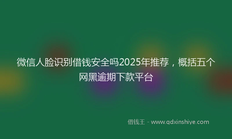 微信人脸识别借钱安全吗2025年推荐，概括五个网黑逾期下款平台
