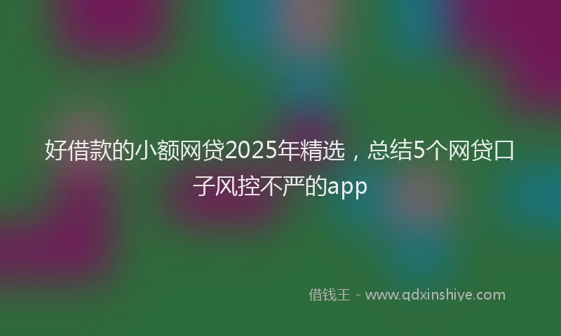 好借款的小额网贷2025年精选，总结5个网贷口子风控不严的app