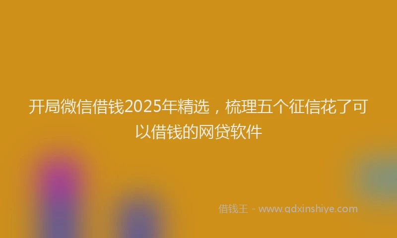 开局微信借钱2025年精选，梳理五个征信花了可以借钱的网贷软件