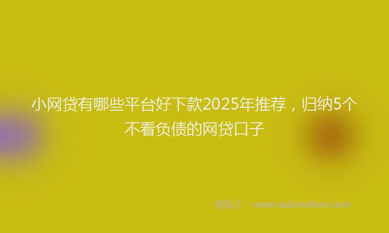 小网贷有哪些平台好下款2025年推荐，归纳5个不看负债的网贷口子