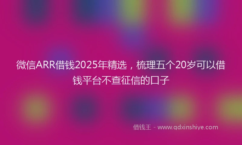 微信ARR借钱2025年精选，梳理五个20岁可以借钱平台不查征信的口子