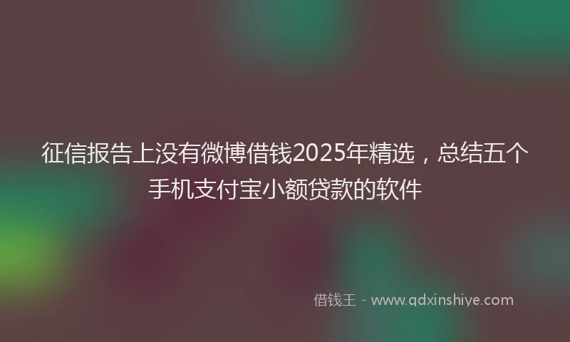 征信报告上没有微博借钱2025年精选，总结五个手机支付宝小额贷款的软件