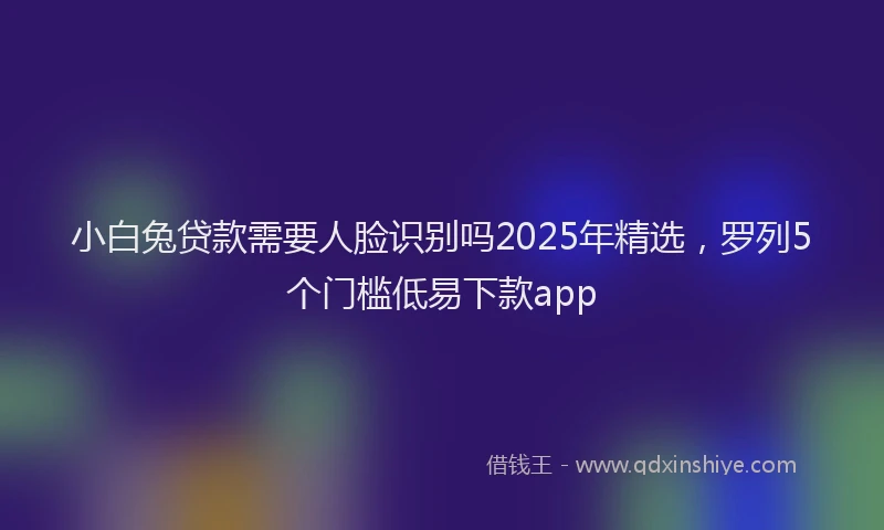 小白兔贷款需要人脸识别吗2025年精选，罗列5个门槛低易下款app