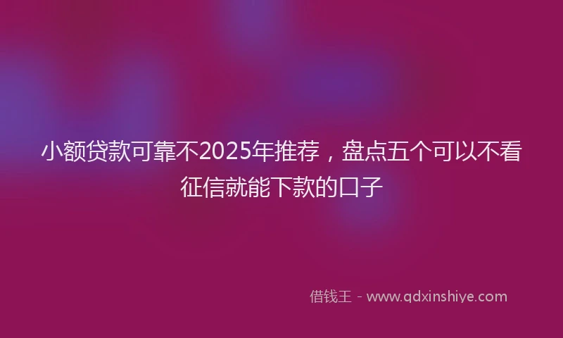 小额贷款可靠不2025年推荐，盘点五个可以不看征信就能下款的口子