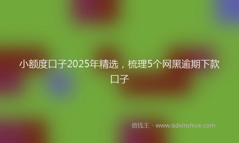 小额度口子2025年精选，梳理5个网黑逾期下款口子