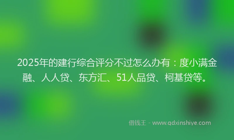 2025年的建行综合评分不过怎么办有：度小满金融、人人贷、东方汇、51人品贷、柯基贷等。