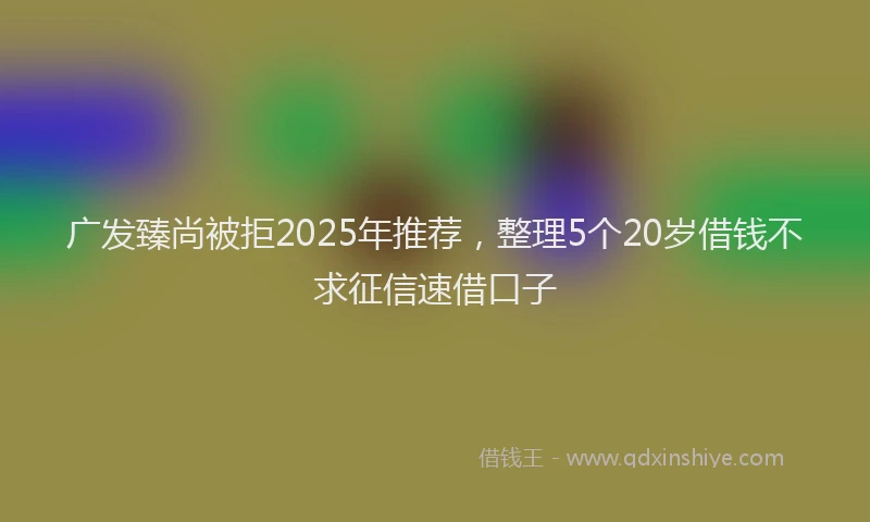 广发臻尚被拒2025年推荐，整理5个20岁借钱不求征信速借口子