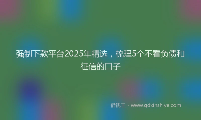 强制下款平台2025年精选，梳理5个不看负债和征信的口子