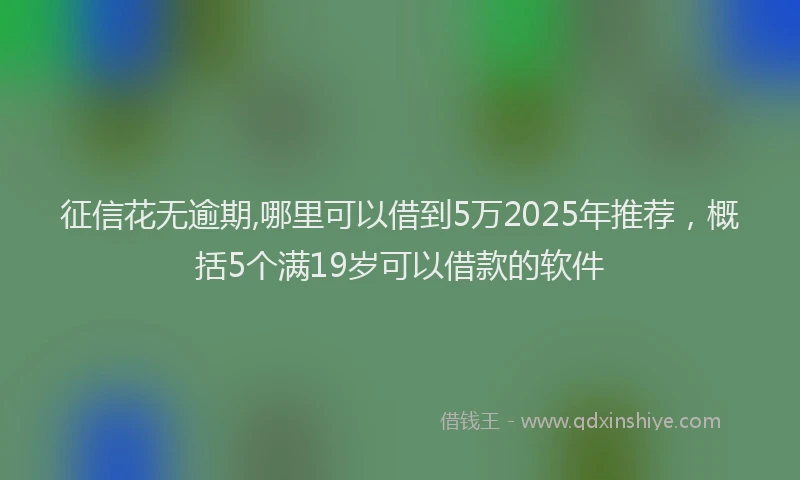 征信花无逾期,哪里可以借到5万2025年推荐，概括5个满19岁可以借款的软件
