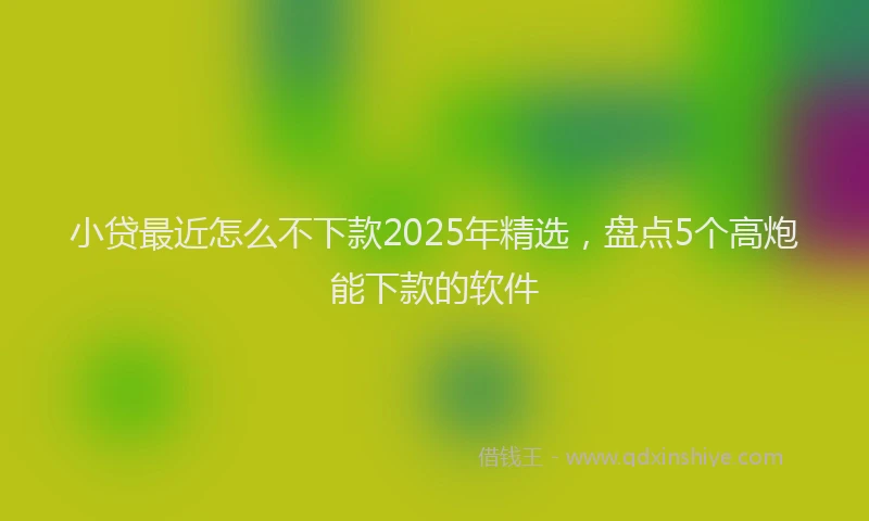 小贷最近怎么不下款2025年精选，盘点5个高炮能下款的软件