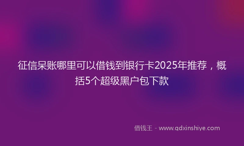 征信呆账哪里可以借钱到银行卡2025年推荐，概括5个超级黑户包下款
