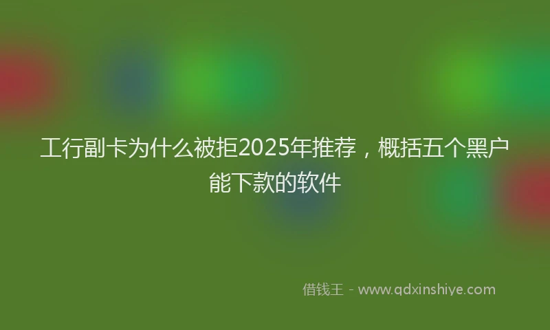工行副卡为什么被拒2025年推荐，概括五个黑户能下款的软件