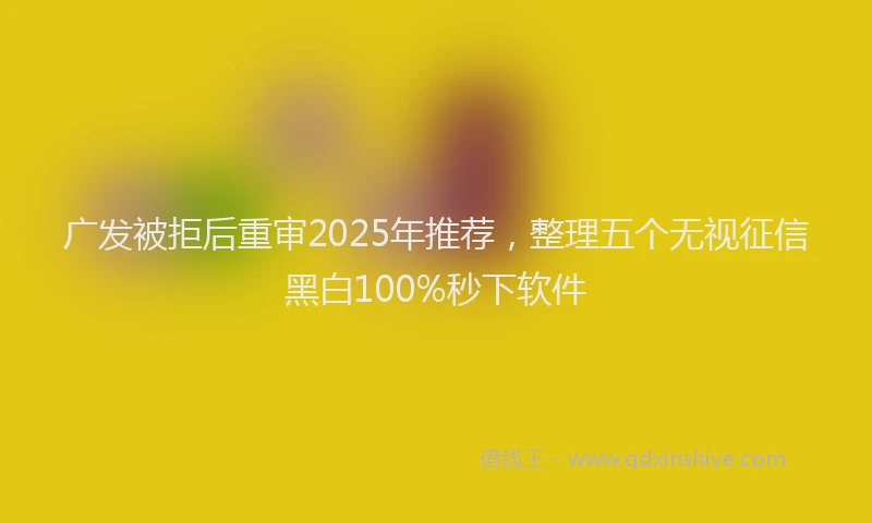 广发被拒后重审2025年推荐，整理五个无视征信黑白100%秒下软件