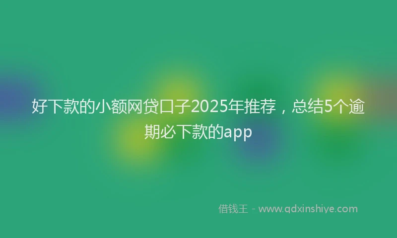 好下款的小额网贷口子2025年推荐，总结5个逾期必下款的app