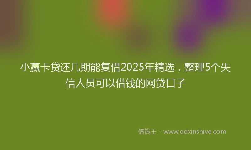 小赢卡贷还几期能复借2025年精选，整理5个失信人员可以借钱的网贷口子