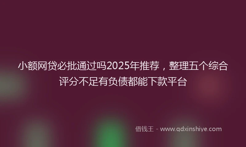 小额网贷必批通过吗2025年推荐，整理五个综合评分不足有负债都能下款平台
