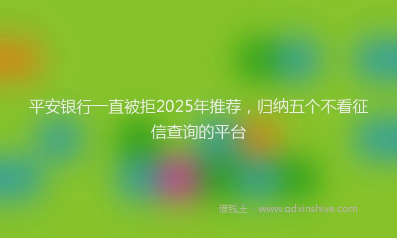 平安银行一直被拒2025年推荐，归纳五个不看征信查询的平台