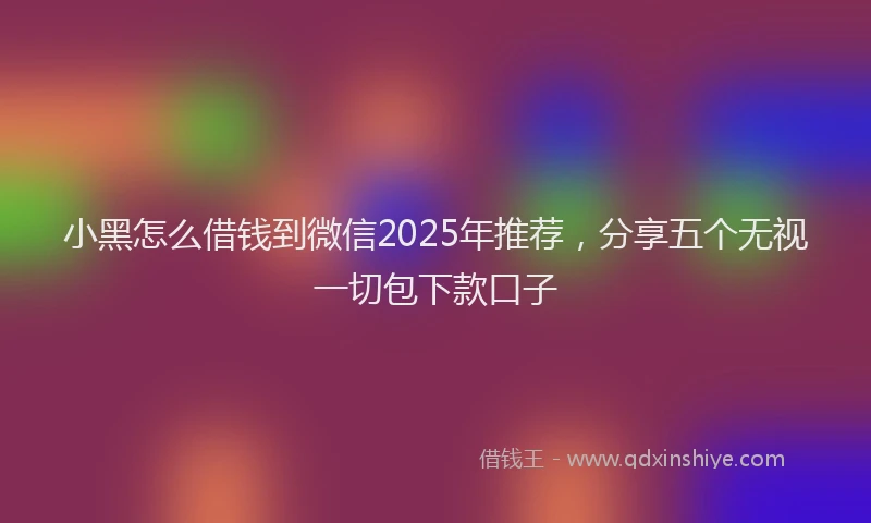小黑怎么借钱到微信2025年推荐，分享五个无视一切包下款口子