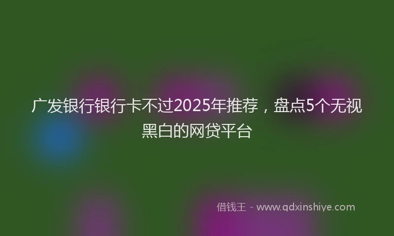 广发银行银行卡不过2025年推荐，盘点5个无视黑白的网贷平台