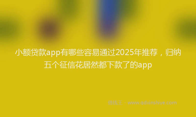 小额贷款app有哪些容易通过2025年推荐，归纳五个征信花居然都下款了的app
