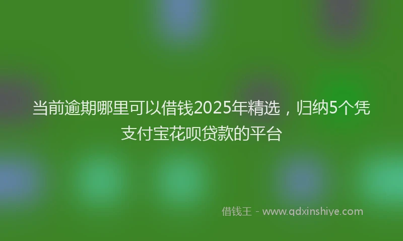 当前逾期哪里可以借钱2025年精选，归纳5个凭支付宝花呗贷款的平台