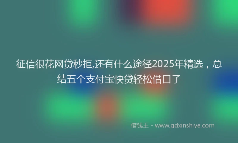 征信很花网贷秒拒,还有什么途径2025年精选，总结五个支付宝快贷轻松借口子