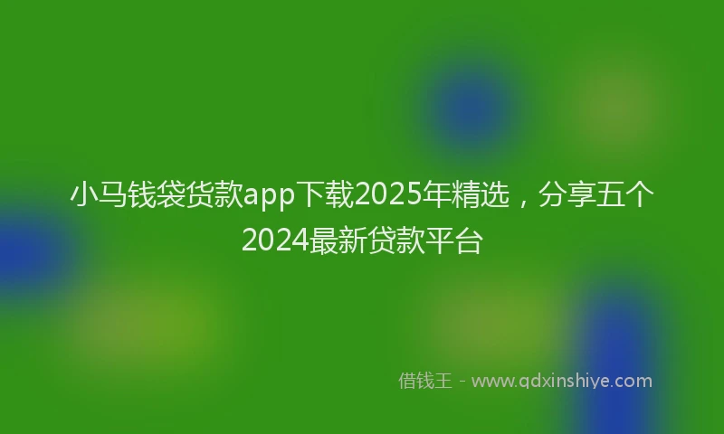 小马钱袋货款app下载2025年精选，分享五个2024最新贷款平台