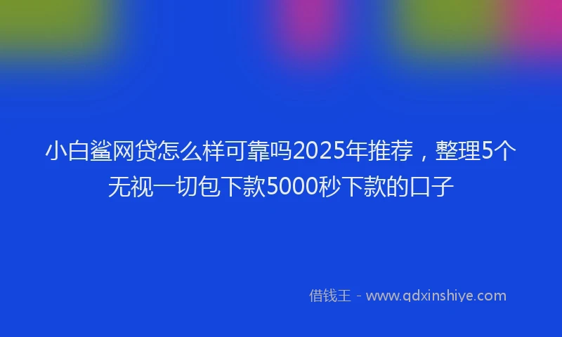 小白鲨网贷怎么样可靠吗2025年推荐，整理5个无视一切包下款5000秒下款的口子