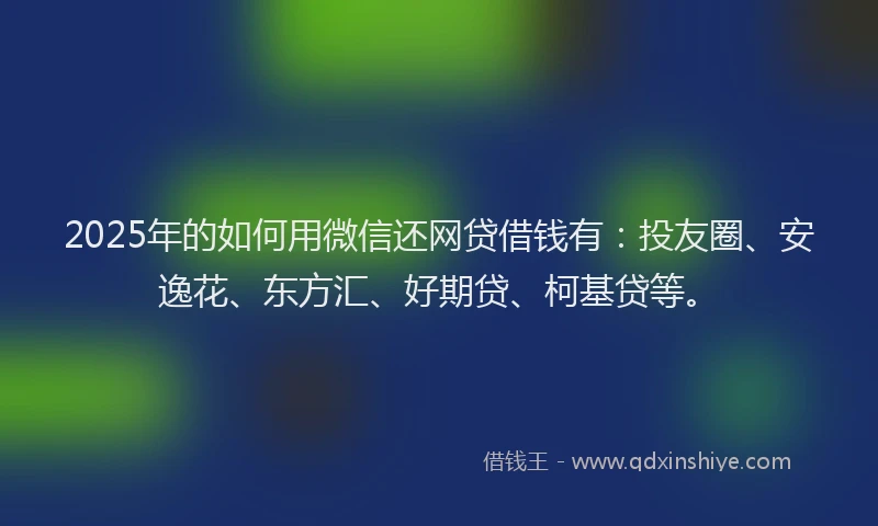 2025年的如何用微信还网贷借钱有：投友圈、安逸花、东方汇、好期贷、柯基贷等。