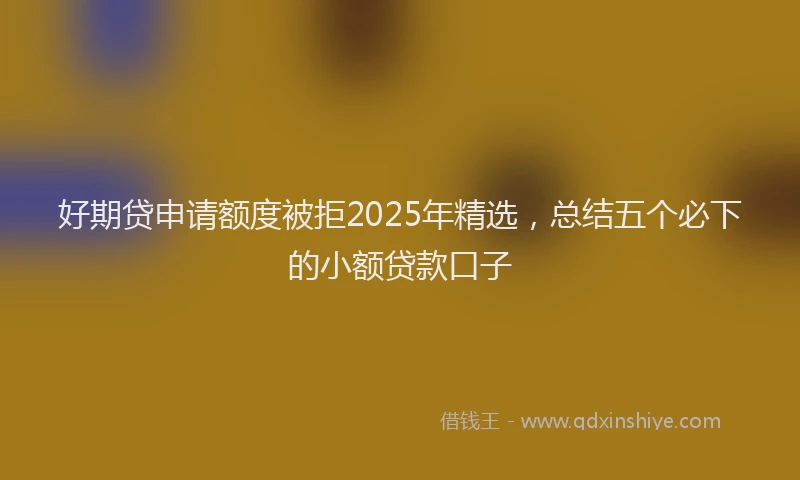 好期贷申请额度被拒2025年精选，总结五个必下的小额贷款口子