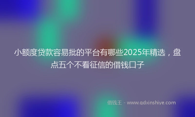 小额度贷款容易批的平台有哪些2025年精选，盘点五个不看征信的借钱口子