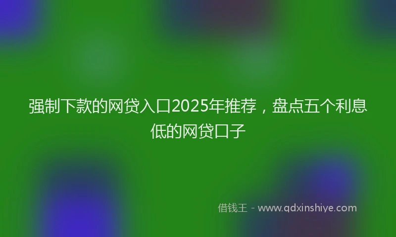 强制下款的网贷入口2025年推荐，盘点五个利息低的网贷口子