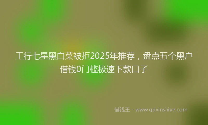 工行七星黑白菜被拒2025年推荐，盘点五个黑户借钱0门槛极速下款口子