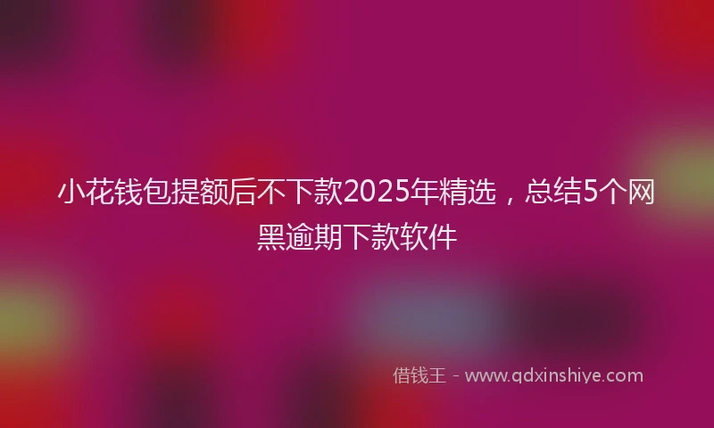 小花钱包提额后不下款2025年精选，总结5个网黑逾期下款软件