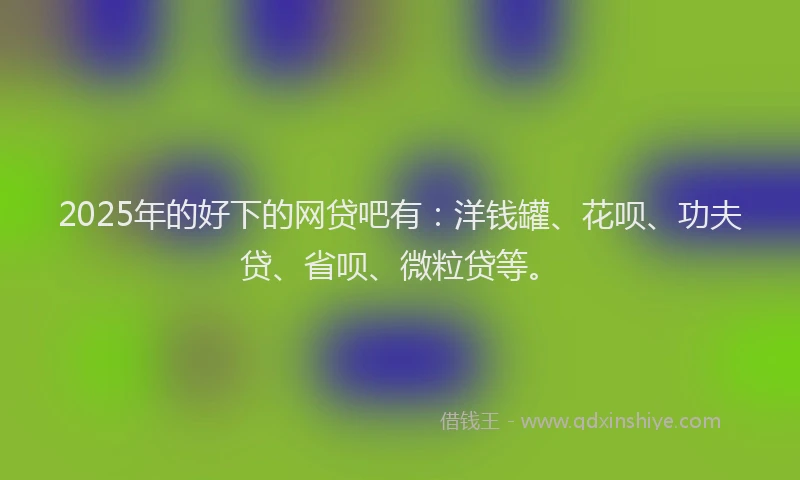 2025年的好下的网贷吧有：洋钱罐、花呗、功夫贷、省呗、微粒贷等。