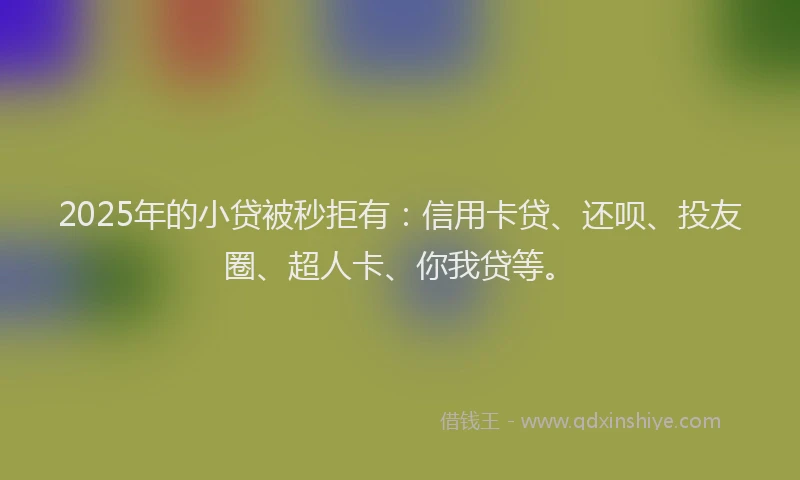 2025年的小贷被秒拒有：信用卡贷、还呗、投友圈、超人卡、你我贷等。