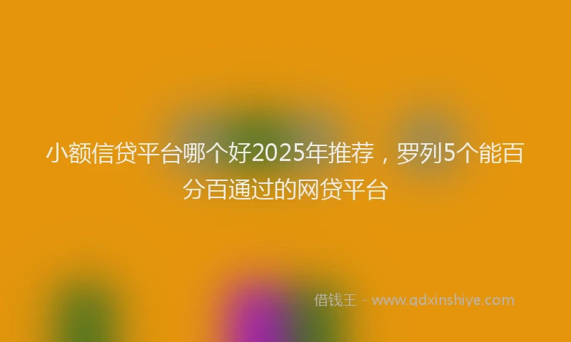 小额信贷平台哪个好2025年推荐，罗列5个能百分百通过的网贷平台