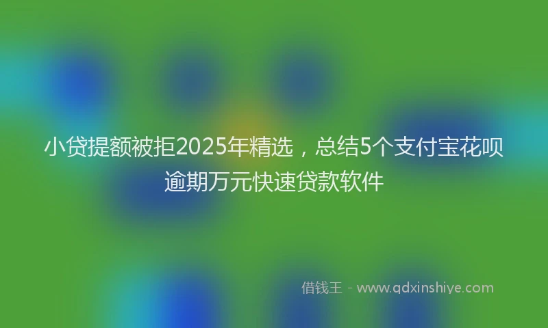 小贷提额被拒2025年精选，总结5个支付宝花呗逾期万元快速贷款软件