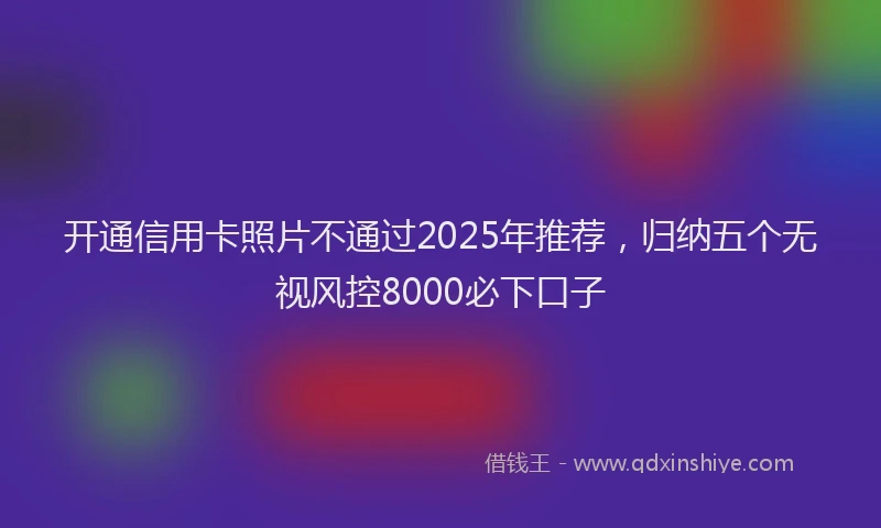 开通信用卡照片不通过2025年推荐，归纳五个无视风控8000必下口子