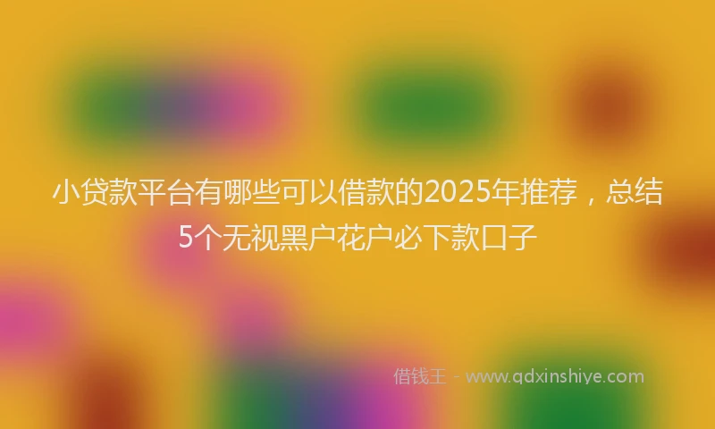 小贷款平台有哪些可以借款的2025年推荐，总结5个无视黑户花户必下款口子