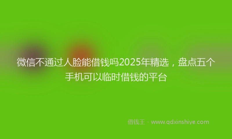 微信不通过人脸能借钱吗2025年精选，盘点五个手机可以临时借钱的平台