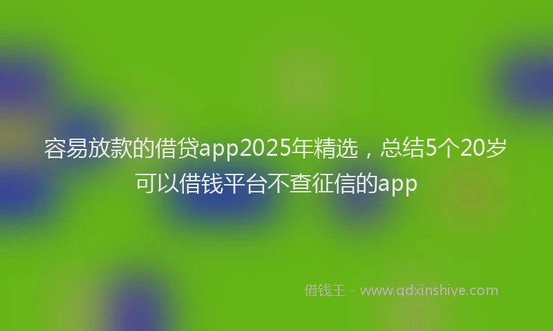 容易放款的借贷app2025年精选，总结5个20岁可以借钱平台不查征信的app