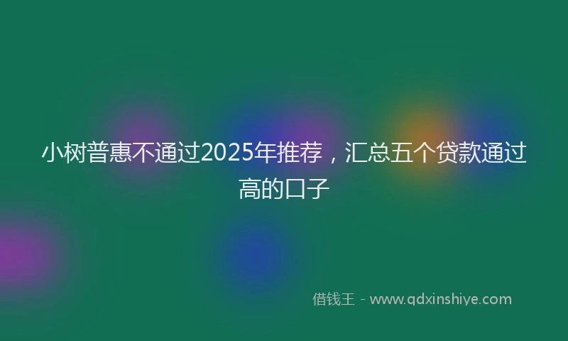 小树普惠不通过2025年推荐，汇总五个贷款通过高的口子