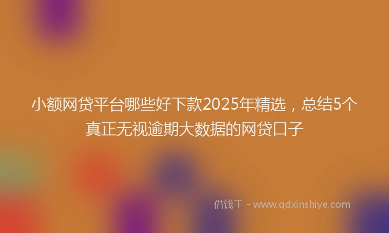小额网贷平台哪些好下款2025年精选，总结5个真正无视逾期大数据的网贷口子