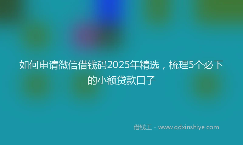 如何申请微信借钱码2025年精选，梳理5个必下的小额贷款口子