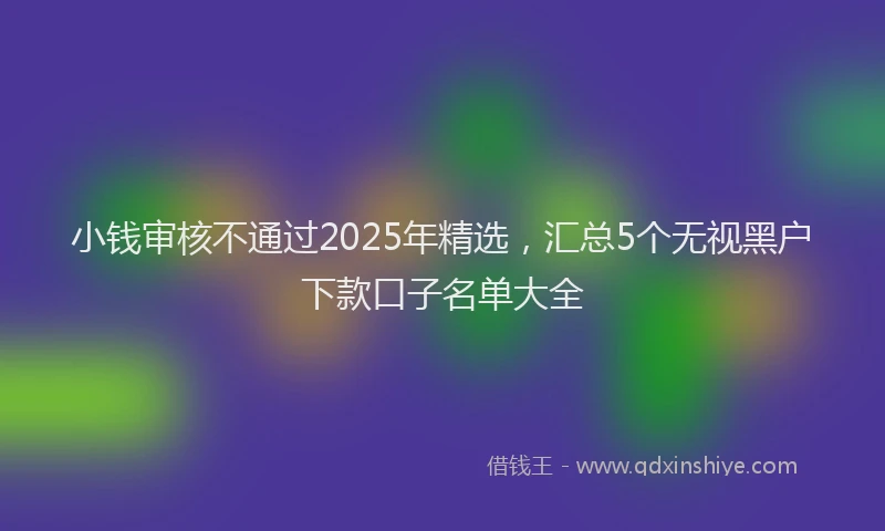 小钱审核不通过2025年精选，汇总5个无视黑户下款口子名单大全